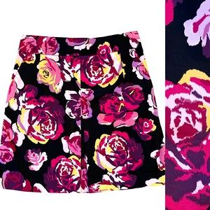 EXPRESS  | ROSE PINK & PURPLE FLORAL SKIRT  SZ 6